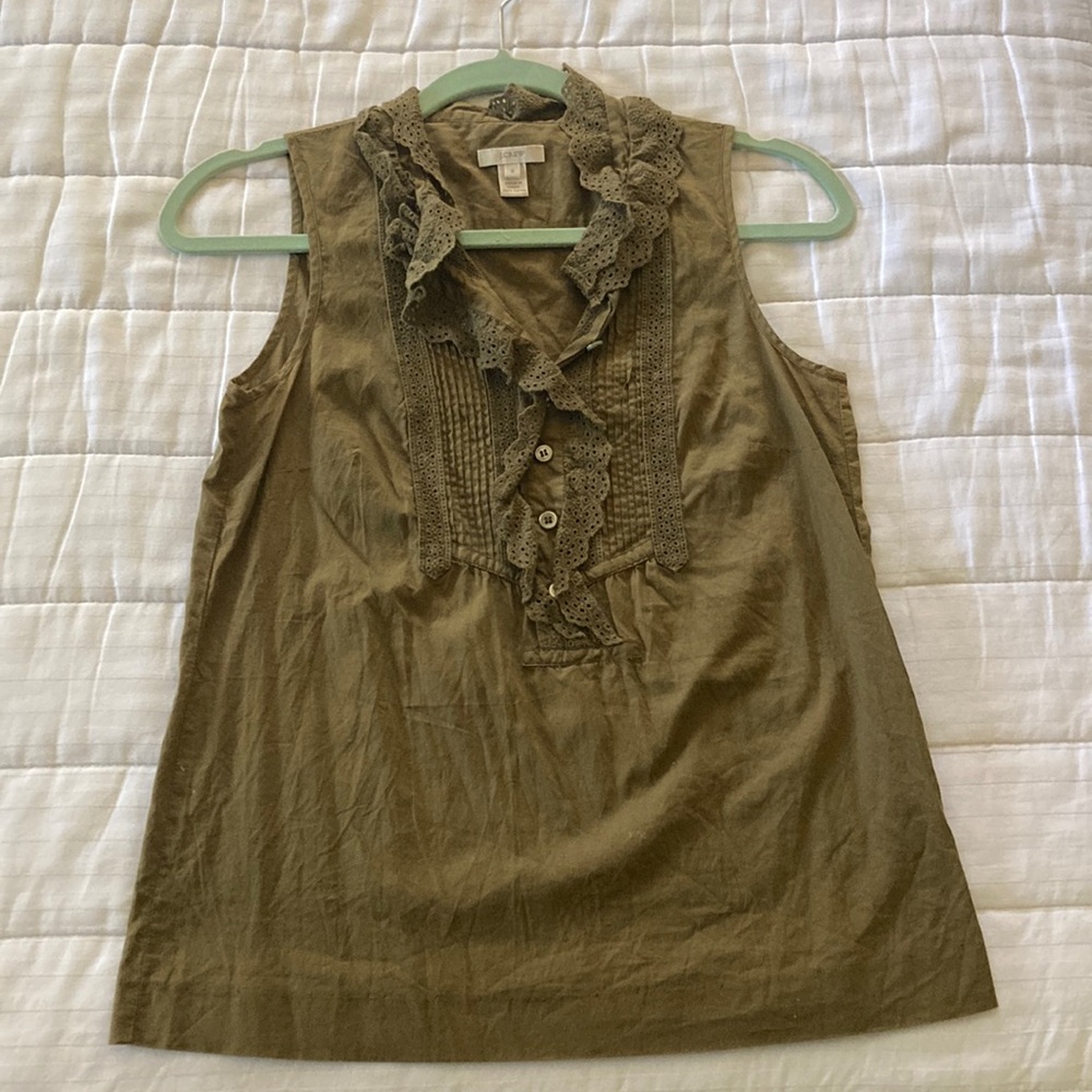 JCrew Ruffle Sleeveless Blouse